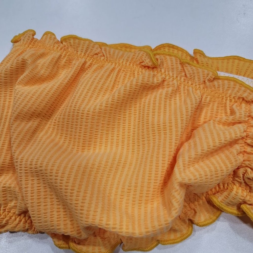 Solid & Striped Audrey Bikini Top Yellow Pucker Size Large - Picture 3 of 9